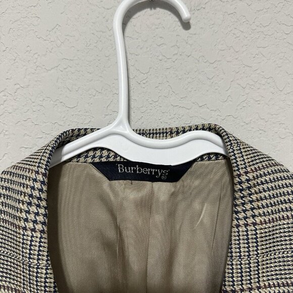 Vintage Burberry’s Houndstooth Brown Suit Jacket Mens Size 44R L/XL *Read - Picture 9 of 13